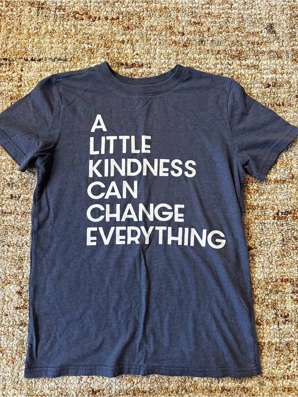 Cat & Jack Navy Blue Kids Graphic Tee with White Positive Message